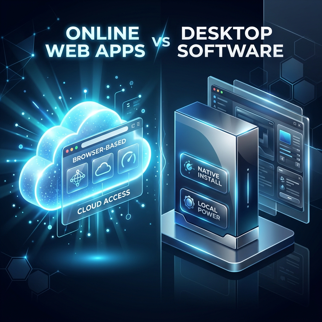 เครื่องมือออนไลน์ vs โปรแกรม Desktop — ทำไมเว็บแอปถึงดีกว่า?